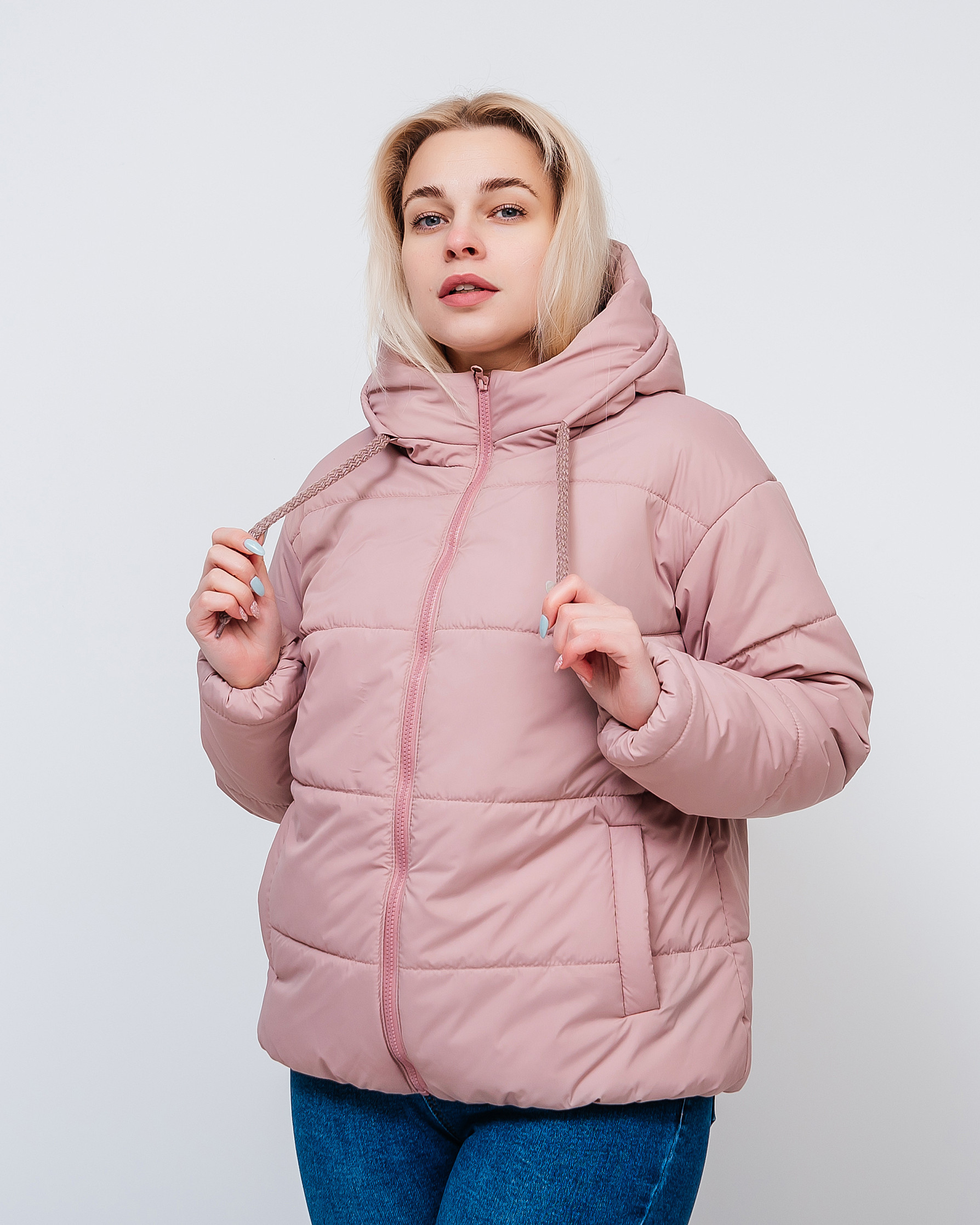 Зимняя женская куртка розового цвета Тахо батал